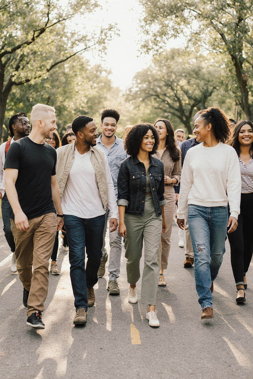a_photo-realistic_image_of_a_larger_group_of_people_walking_and_interacting_together_in_a_beautiful_0z2wwthi8hs1tbmeang9_7