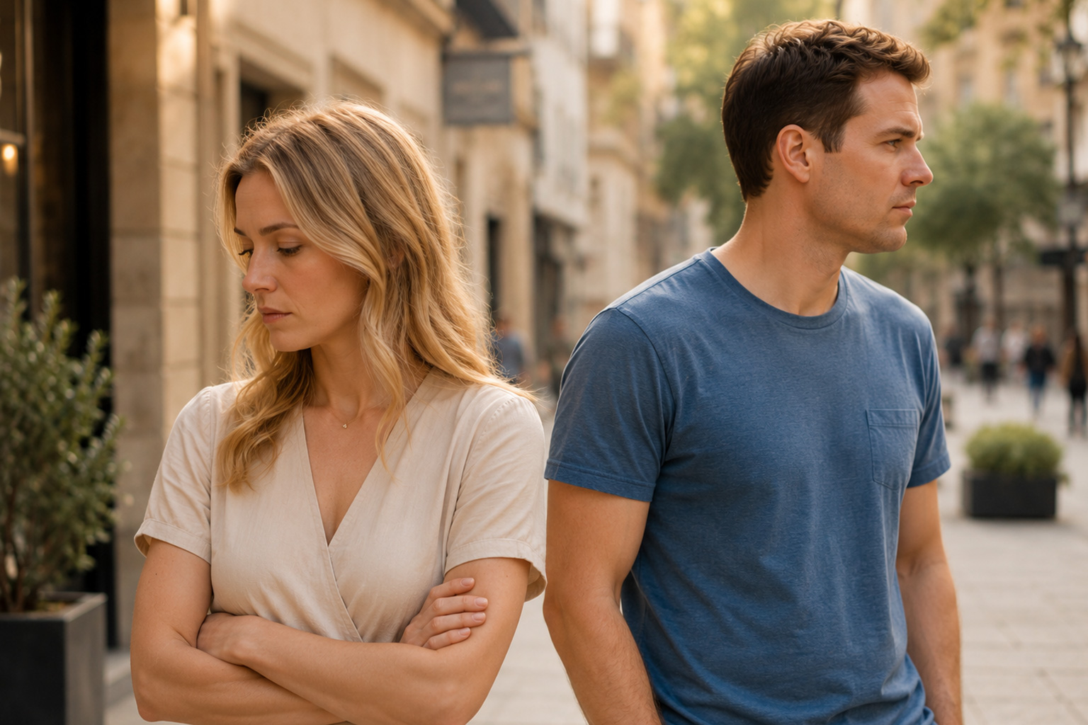Couple en crise indiquant un besoin d’accompagnement